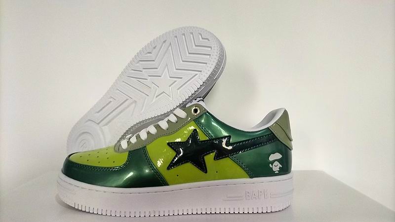 BAPE STA Forest and Lime Green Low-Top Sneakers (EU 36-46)